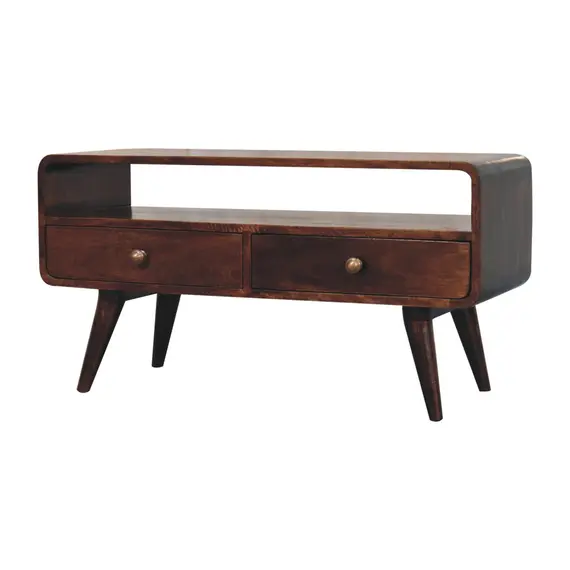 Buy Curved California Walnut Media Unit, 2 image