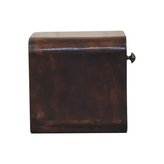 Buy Mini Curved California Walnut Wall Mounted Bedside with Open Slot, 7 image