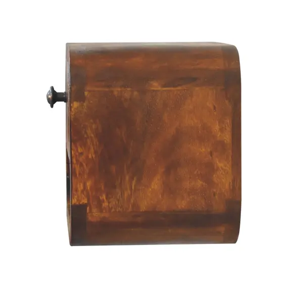 Buy Extra Mini Curved Chestnut Bedside with Open Slot, 8 image
