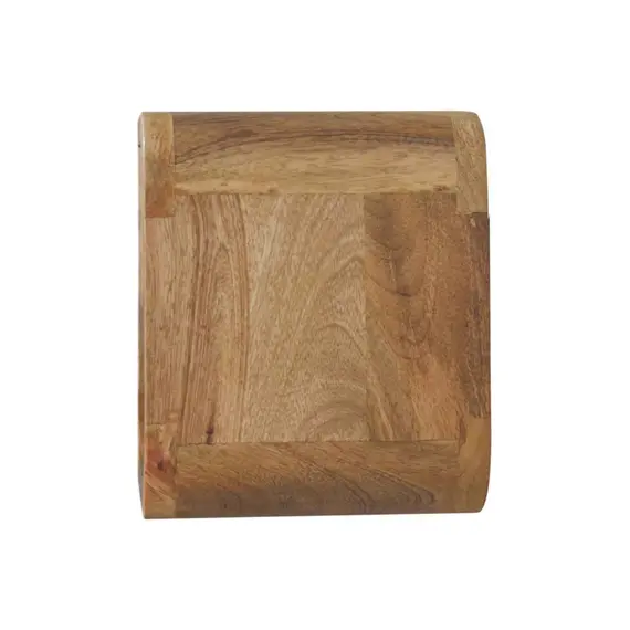 Buy Extra Mini Wall Mounted Curved Oak-ish Bedside with Open Slot, 8 image