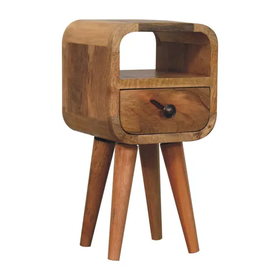 Buy Extra Mini Oakish Curve Open Slot Bedside, 2 image