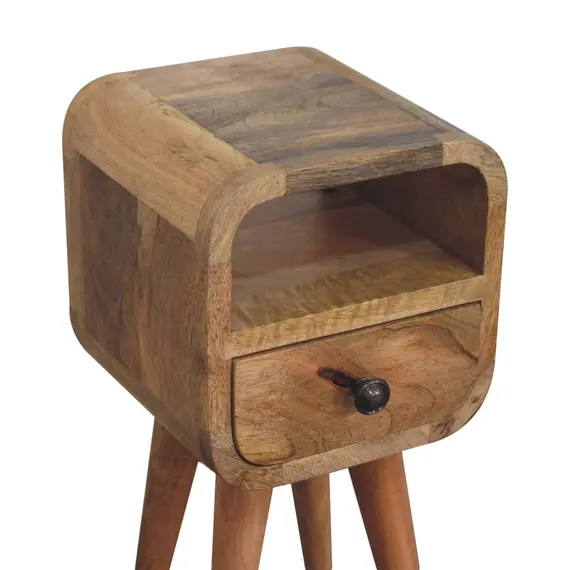 Buy Extra Mini Oakish Curve Open Slot Bedside, 5 image