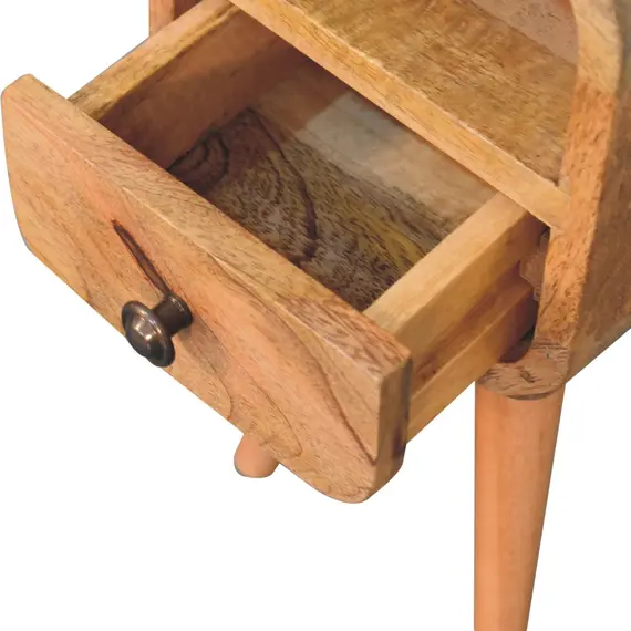 Buy Extra Mini Oakish Curve Open Slot Bedside, 6 image