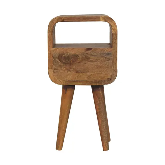 Buy Extra Mini Oakish Curve Open Slot Bedside, 9 image