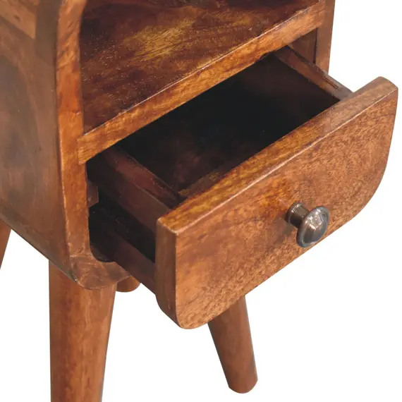 Buy Extra Mini Chestnut Curve Open Slot Bedside, 6 image