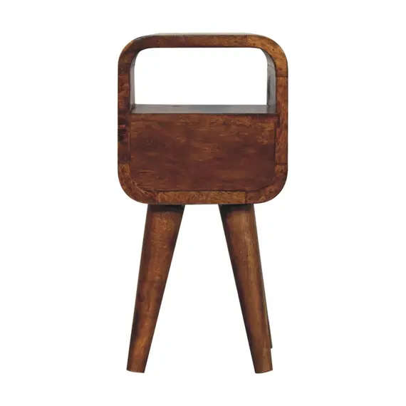 Buy Extra Mini Chestnut Curve Open Slot Bedside, 9 image