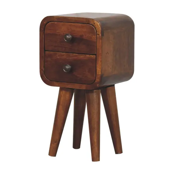 Buy Extra Mini Curved Chestnut Bedside, 2 image