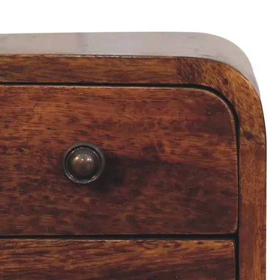 Buy Extra Mini Curved Chestnut Bedside, 4 image