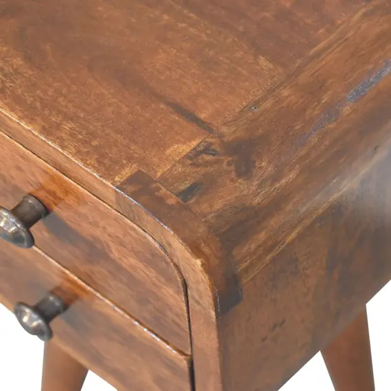 Buy Extra Mini Curved Chestnut Bedside, 5 image