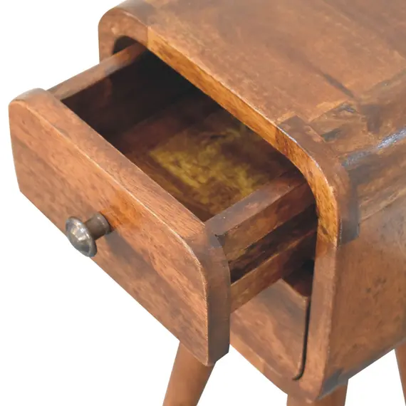Buy Extra Mini Curved Chestnut Bedside, 6 image