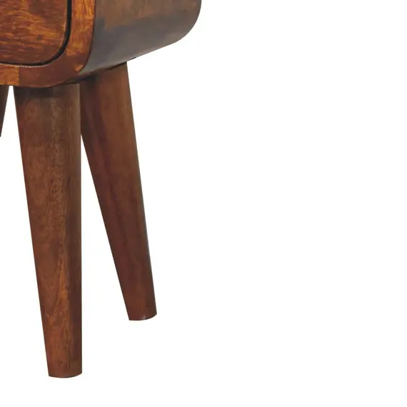 Buy Extra Mini Curved Chestnut Bedside, 7 image