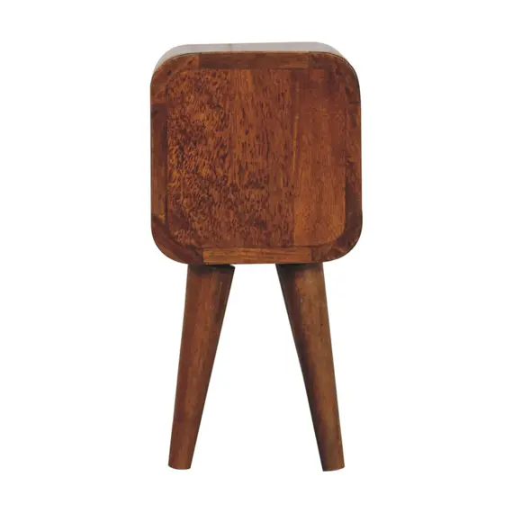 Buy Extra Mini Curved Chestnut Bedside, 9 image