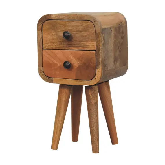 Buy Extra Mini Curved Oak-ish Bedside, 2 image