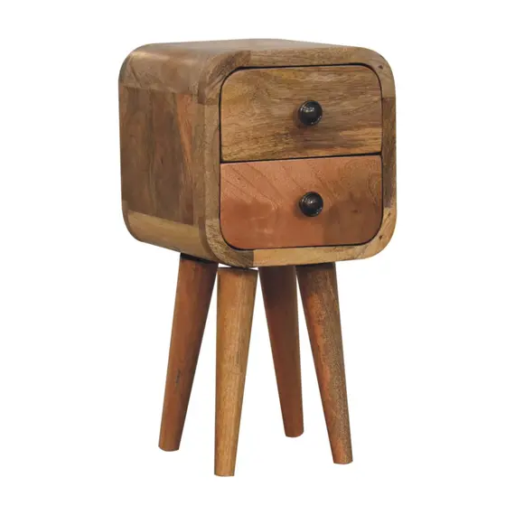 Buy Extra Mini Curved Oak-ish Bedside, 3 image