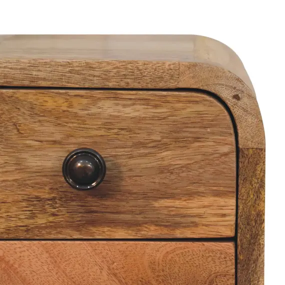 Buy Extra Mini Curved Oak-ish Bedside, 4 image
