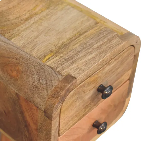Buy Extra Mini Curved Oak-ish Bedside, 5 image