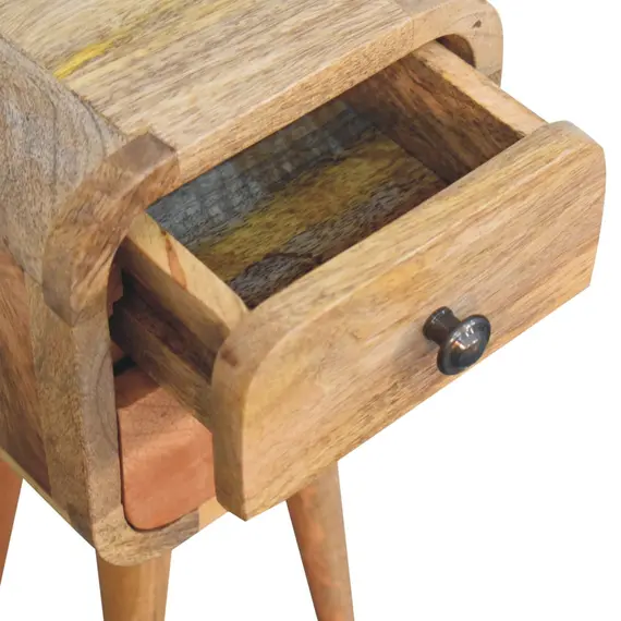 Buy Extra Mini Curved Oak-ish Bedside, 6 image