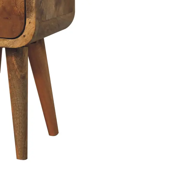 Buy Extra Mini Curved Oak-ish Bedside, 7 image