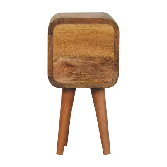 Buy Extra Mini Curved Oak-ish Bedside, 9 image