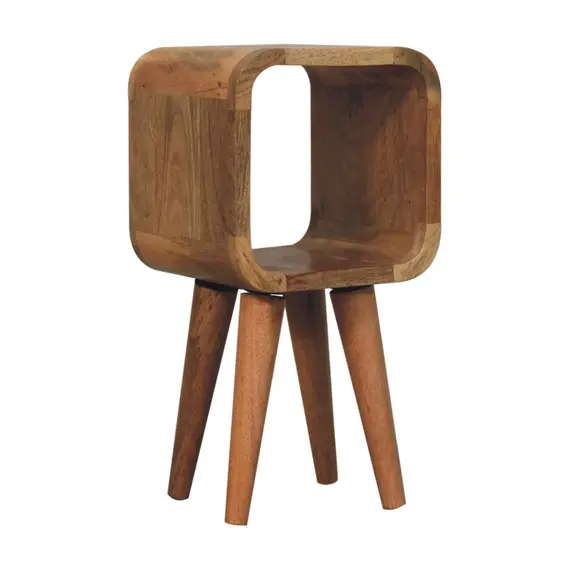 Buy Extra Mini Minimalist Open Curved Oak-ish Bedside, 2 image