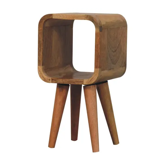 Buy Extra Mini Minimalist Open Curved Oak-ish Bedside, 3 image
