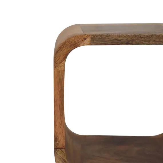 Buy Extra Mini Minimalist Open Curved Oak-ish Bedside, 4 image