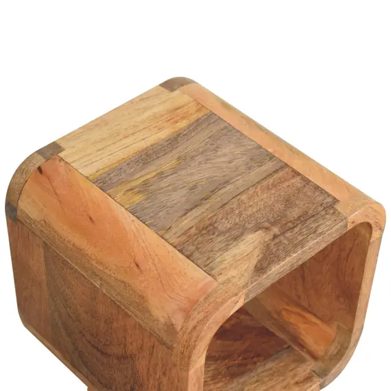 Buy Extra Mini Minimalist Open Curved Oak-ish Bedside, 5 image