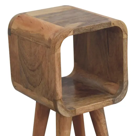 Buy Extra Mini Minimalist Open Curved Oak-ish Bedside, 6 image