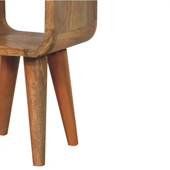 Buy Extra Mini Minimalist Open Curved Oak-ish Bedside, 7 image
