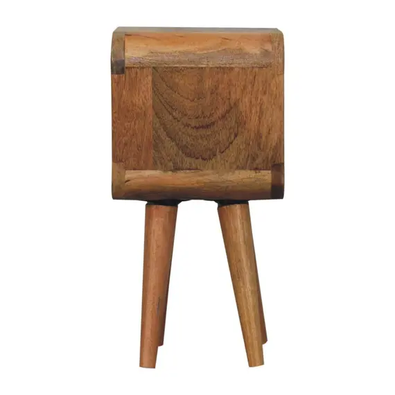 Buy Extra Mini Minimalist Open Curved Oak-ish Bedside, 8 image