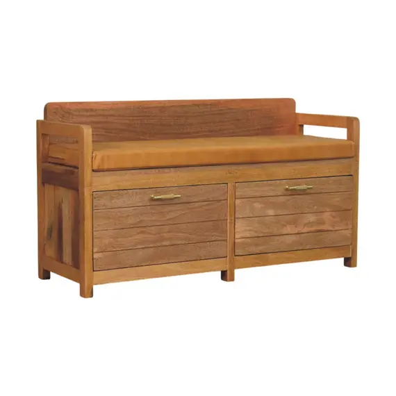 Buy Oxford Oak-ish 2 Drawer Storage Bench, 3 image