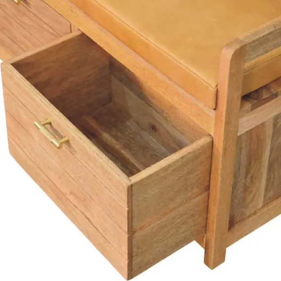 Buy Oxford Oak-ish 2 Drawer Storage Bench, 6 image