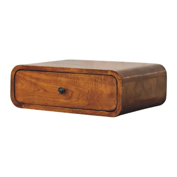 Buy Avora Wall-Mounted Chestnut 1 Drawer Nightstand, 2 image