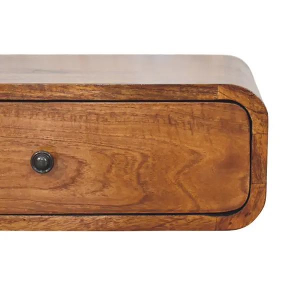 Buy Avora Wall-Mounted Chestnut 1 Drawer Nightstand, 3 image