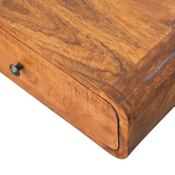 Buy Avora Wall-Mounted Chestnut 1 Drawer Nightstand, 5 image