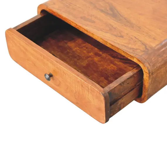 Buy Avora Wall-Mounted Chestnut 1 Drawer Nightstand, 6 image
