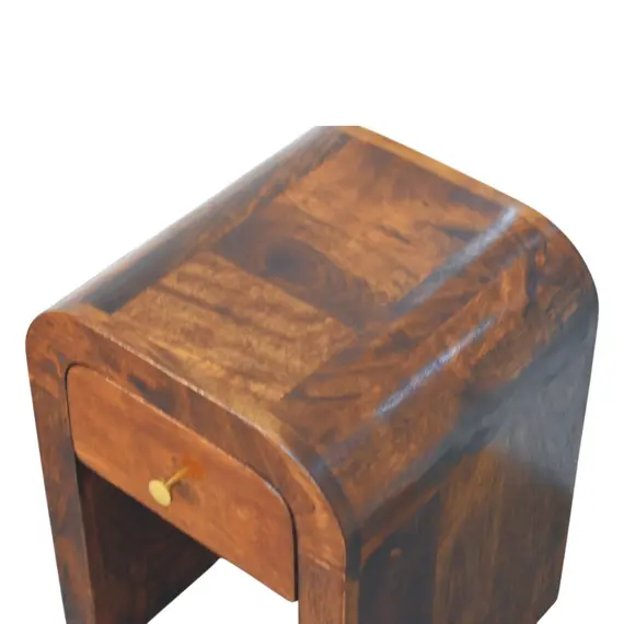 Buy Mini Darcy Chestnut Nightstand with Curved Edges, 4 image