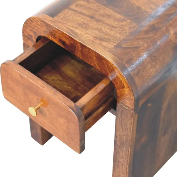 Buy Mini Darcy Chestnut Nightstand with Curved Edges, 5 image