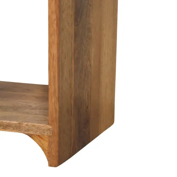Buy Newton Mini Oak-ish Nightstand with a drawer and open shelf, 6 image