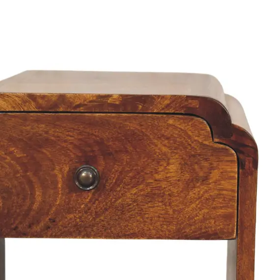 Buy Newton Mini Chestnut Nightstand with a drawer and open shelf, 3 image