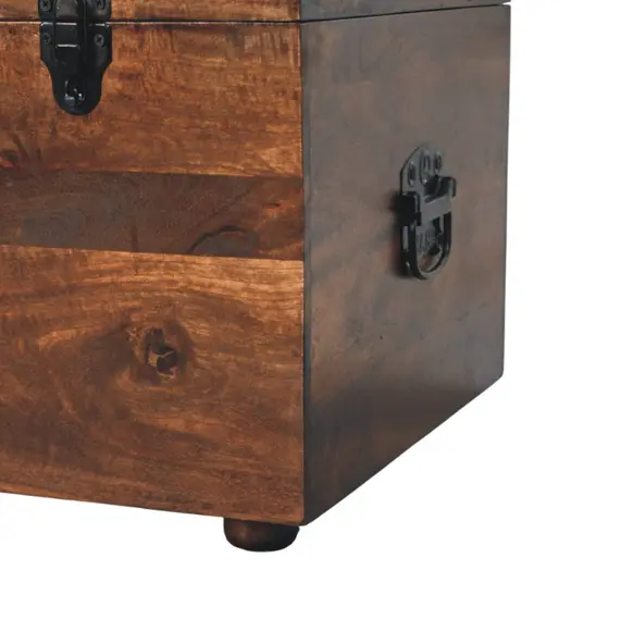 Buy Brown Buffalo hide leather Storage Trunk, 8 image