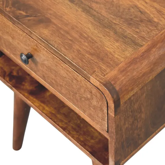 Buy Avora Chestnut Nightstand with Drawer and open slot, 5 image