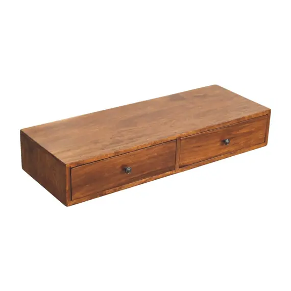 Buy Lunar 2 Drawer Chestnut Wall Mounted Console, 3 image