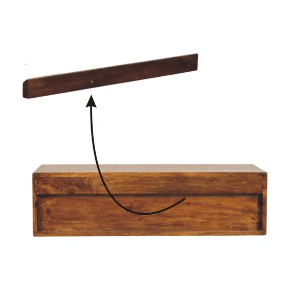 Buy Lunar 2 Drawer Chestnut Wall Mounted Media Unit, 9 image