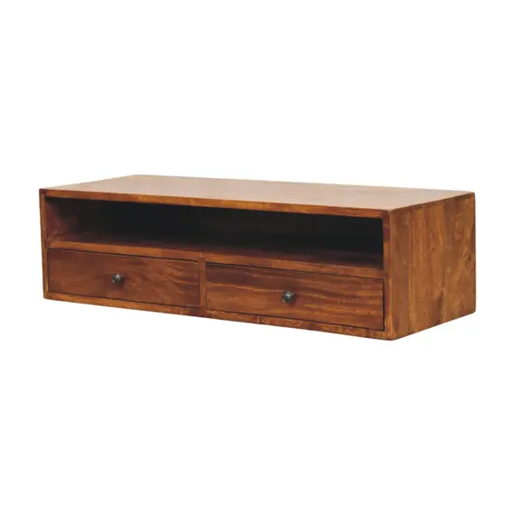 Buy Lunar 2 Drawer Chestnut Wall Mounted Media Unit