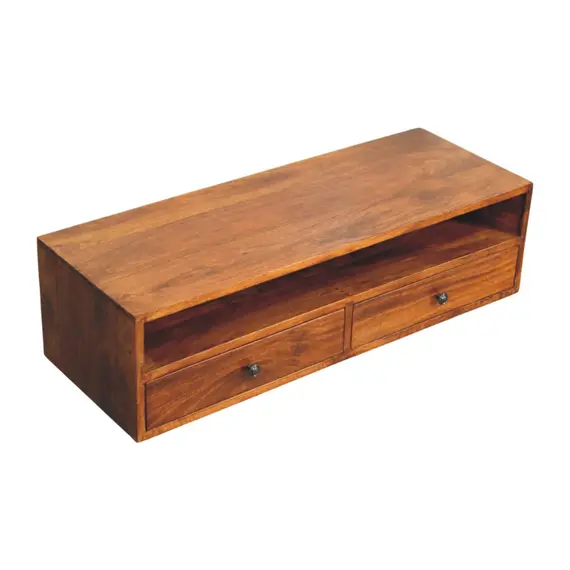 Buy Lunar 2 Drawer Chestnut Wall Mounted Media Unit, 4 image