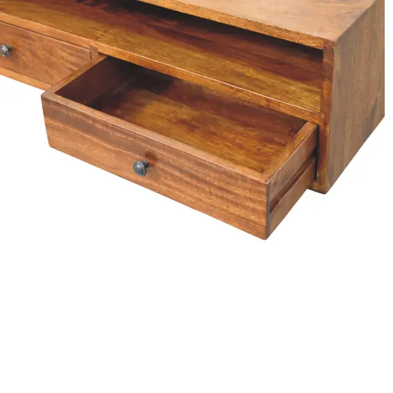 Buy Lunar 2 Drawer Chestnut Wall Mounted Media Unit, 6 image