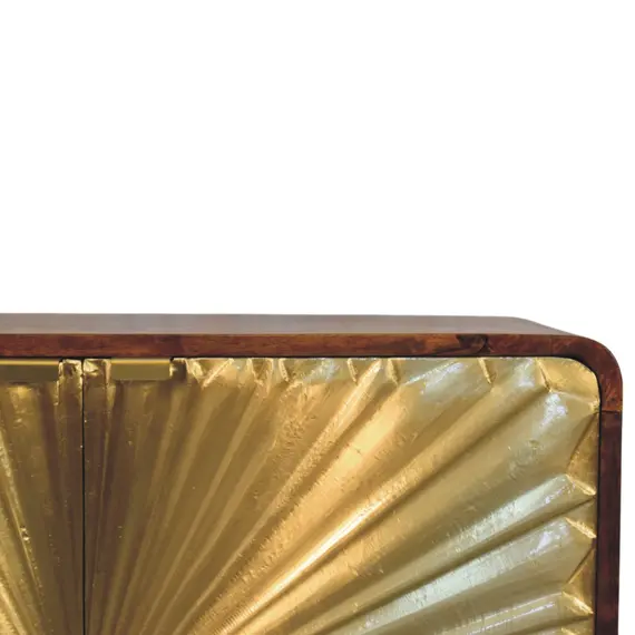 Buy Avora Brass Embossed 2 Door Chestnut Cabinet, 3 image