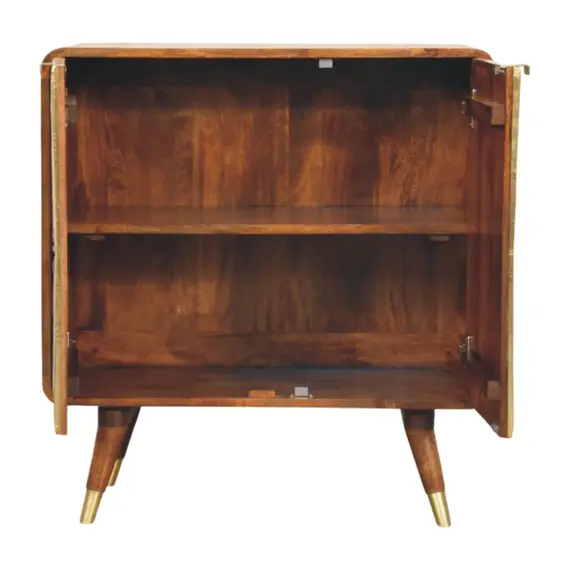 Buy Avora Brass Embossed 2 Door Chestnut Cabinet, 5 image