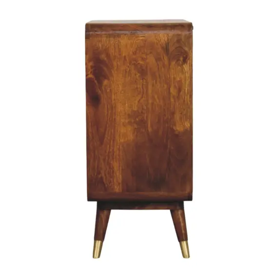 Buy Avora Brass Embossed 2 Door Chestnut Cabinet, 7 image